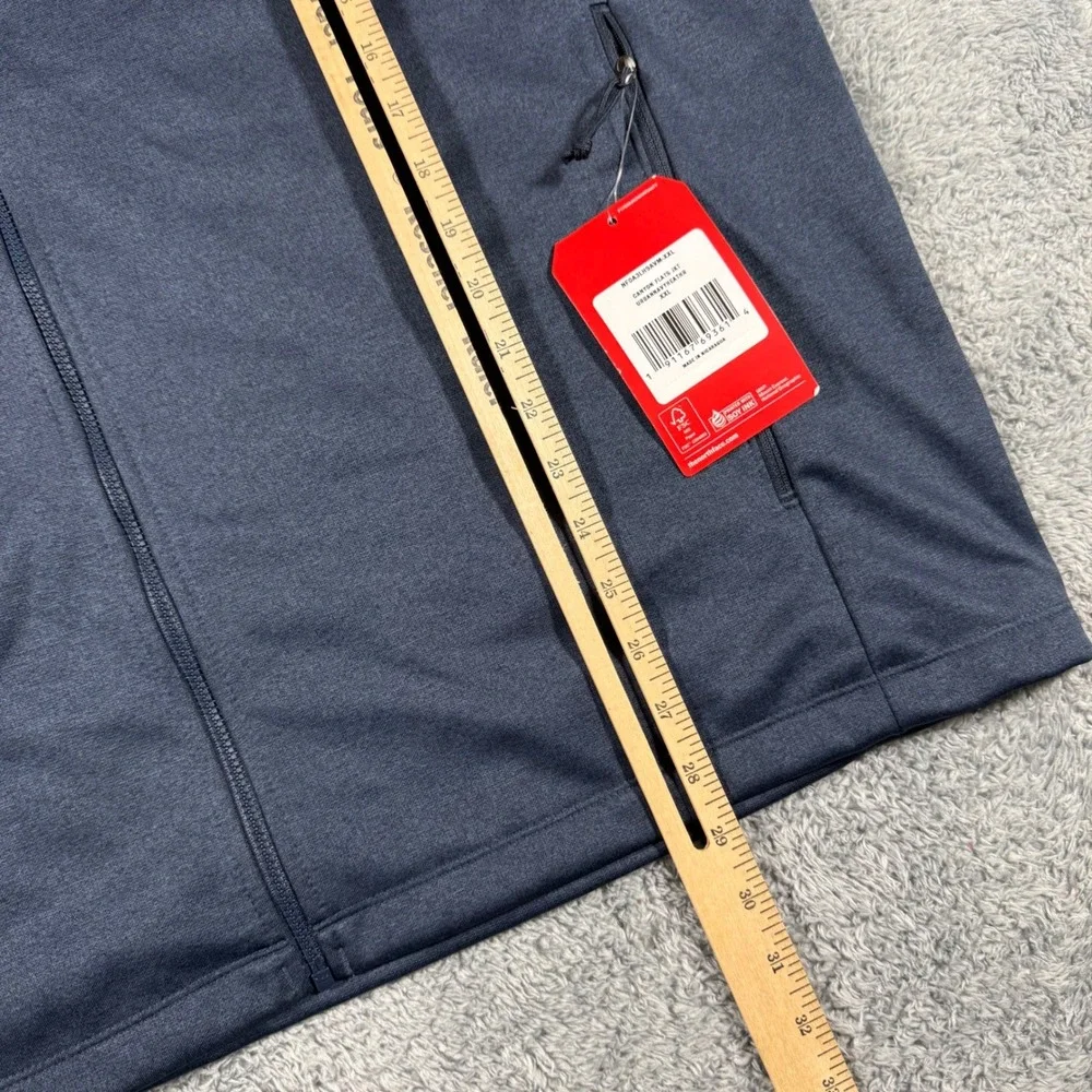 The North Face Canyon Flats Jacket Full‎ Zip Navy Heathered Zip Pocket SZ 2XL